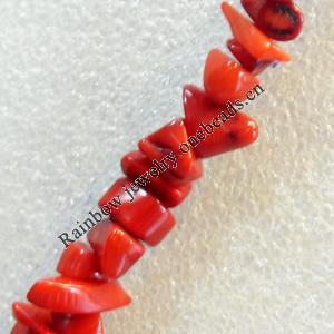 Corals Beads, Chips, 6-16mm, Hole:Approx 1mm, Sold per 35.5-inch Strand