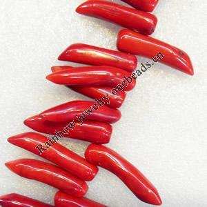 Corals Beads, Nugget, Approx:38x9-48x11mm, Hole:Approx 1mm, Sold by KG