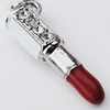 Zinc Alloy Enamel Charm/Pendant with Crystal, Nickel-free & Lead-free, A Grade Lipstick 26x10mm Hole:2mm, Sold by PC