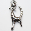 Zinc Alloy Charm/Pendant with Crystal, Nickel-free & Lead-free, A Grade Animal 35x18mm Hole:2mm, Sold by PC