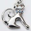 Zinc Alloy Charm/Pendant with Crystal, Nickel-free & Lead-free, A Grade Animal 25x23mm Hole:2mm, Sold by PC