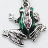 Zinc Alloy Enamel Charm/Pendant with Crystal, Nickel-free & Lead-free, A Grade Animal 20x21mm Hole:2mm, Sold by PC