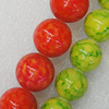 Mountain Jade Beads, Mix Color, Round 4mm Hole:1mm, Sold per 16-inch Strand