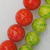 Mountain Jade Beads, Mix Color, Round 6mm Hole:1mm, Sold per 16-inch Strand