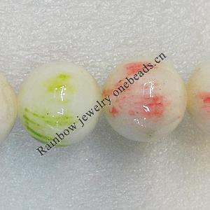 Mountain Jade Beads, Round 4mm Hole:1mm, Sold per 16-inch Strand
