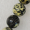 Mountain Jade Beads, Round 4mm Hole:1mm, Sold per 16-inch Strand