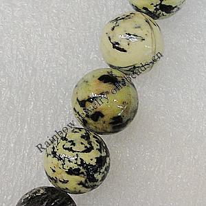 Mountain Jade Beads, Round 8mm Hole:1mm, Sold per 16-inch Strand