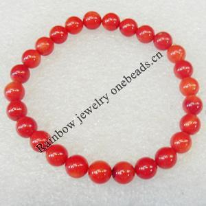 Corals Bracelet, width:8mm, Length Approx:7.1-inch, Sold by Strand