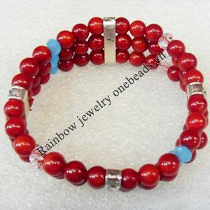 Corals Bracelet, width:20mm, Length Approx:7.1inch, Sold by Strand