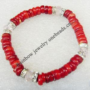 Corals Bracelet, width:8mm, Length Approx:7.1-inch, Sold by Strand