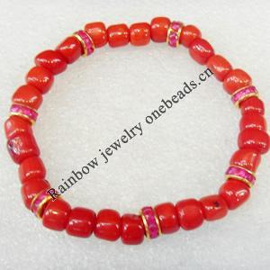 Corals Bracelet, width:8mm, Length Approx:7.1-inch, Sold by Strand