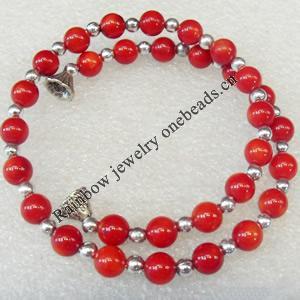 Corals Bracelet, width:6mm, Length Approx:7.1inch, Sold by Strand