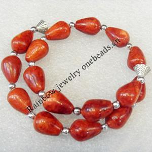 Corals Bracelet, width:10mm, Length Approx:7.1-inch, Sold by Strand