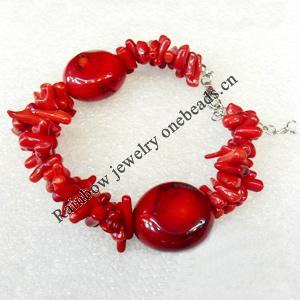 Corals Bracelet, width:20mm, Length Approx:7.1-inch, Sold by Strand