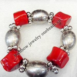 Corals Bracelet, width:20mm, Length Approx:7.1inch, Sold by Strand