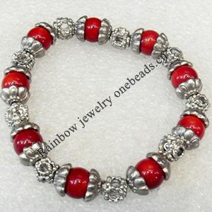 Corals Bracelet, width:10mm, Length Approx:7.1-inch, Sold by Strand