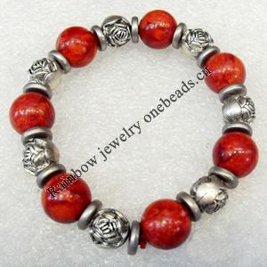 Corals Bracelet, width:12mm, Length Approx:7.1-inch, Sold by Strand