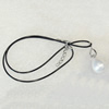 Shell necklace, Rubber cord with Shell pendant , 14x23mm, Sold per 16-inch Strand