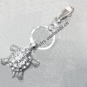 Zinc Alloy keyring Jewelry Chains, width:46mm, Length Approx:12cm, Sold by Dozen