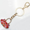 Zinc Alloy keyring Jewelry Chains, width:36mm, Length Approx:13cm, Sold by Dozen