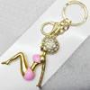 Zinc Alloy keyring Jewelry Chains, width:55mm, Length Approx:12cm, Sold by Dozen
