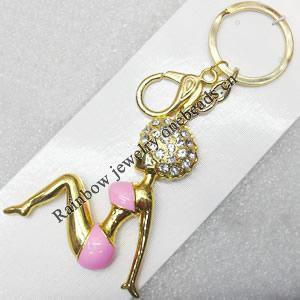 Zinc Alloy keyring Jewelry Chains, width:55mm, Length Approx:12cm, Sold by Dozen