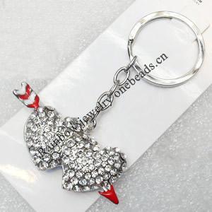 Zinc Alloy keyring Jewelry Chains, width:60mm, Length Approx:9cm, Sold by Dozen