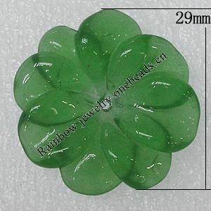 Handmade Lampwork Flower, 29mm Hole:1mm, Sold by PC