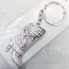 Zinc Alloy keyring Jewelry Chains, width:35mm, Length Approx:9.5cm, Sold by Dozen