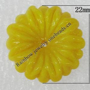Handmade Lampwork Flower, 22mm Hole:1mm, Sold by PC