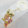 Zinc Alloy keyring Jewelry Chains, width:35mm, Length Approx:10.5cm, Sold by Dozen