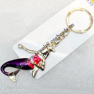 Zinc Alloy keyring Jewelry Chains, width:42mm, Length Approx:12.5cm, Sold by Dozen