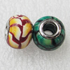 Fimo Beads European, 14x11mm Hole:5mm, Sold by Bag