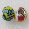 Fimo Beads European, 14x11mm Hole:5mm, Sold by Bag