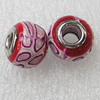 Fimo Beads European, 14x11mm Hole:5mm, Sold by Bag