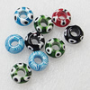 Millefiori Glass European, Mix Color, 14x11mm Hole:5mm, Sold by PC