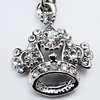 Zinc Alloy Charm/Pendant with Crystal, Nickel-free & Lead-free, A Grade Crown 23x18mm Hole:2mm, Sold by PC