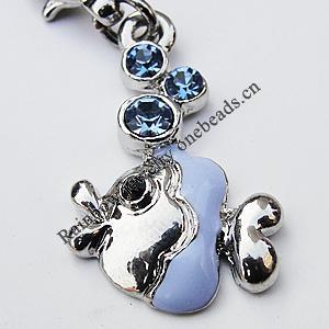 Zinc Alloy Enamel Charm/Pendant with Crystal, Nickel-free & Lead-free, A Grade Animal 25x16mm Hole:2mm, Sold by PC