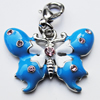 Zinc Alloy Enamel Charm/Pendant with Crystal, Nickel-free & Lead-free, A Grade Animal 20x27mm Hole:2mm, Sold by PC