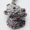 Zinc Alloy Charm/Pendant with Crystal, Nickel-free & Lead-free, A Grade Animal 25x20mm Hole:2mm, Sold by PC