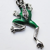 Zinc Alloy Enamel Charm/Pendant with Crystal, Nickel-free & Lead-free, A Grade Animal 34x17mm Hole:2mm, Sold by PC