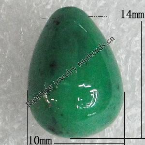 Mountain Jade Beads, Teardrop 14x10mm Hole:0.5mm, Sold by PC