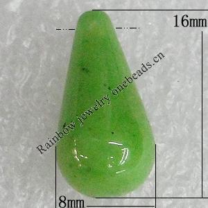 Mountain Jade Beads, Teardrop 16x8mm Hole:0.5mm, Sold by PC