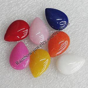 Mountain Jade Beads, Mix Color, Flat Teardrop 18x13mm Hole:0.5mm, Sold by Group
