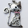 Zinc Alloy Charm/Pendant with Crystal, Nickel-free & Lead-free, A Grade Animal 17x26mm Hole:2mm, Sold by PC