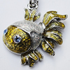 Zinc Alloy Enamel Charm/Pendant with Crystal, Nickel-free & Lead-free, A Grade Animal 25x25mm Hole:2mm, Sold by PC