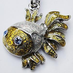 Zinc Alloy Enamel Charm/Pendant with Crystal, Nickel-free & Lead-free, A Grade Animal 25x25mm Hole:2mm, Sold by PC