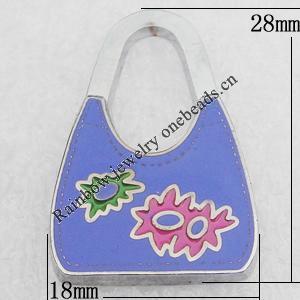 Zinc Alloy Enamel Pendants, Bag 28x18mm, Sold by PC