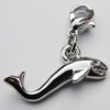 Zinc Alloy Charm/Pendants, Nickel-free & Lead-free, A Grade Animal 20x8mm Hole:2mm, Sold by PC