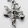 Zinc Alloy Charm/Pendants, Nickel-free & Lead-free, A Grade Angel 17x17mm Hole:2mm, Sold by PC